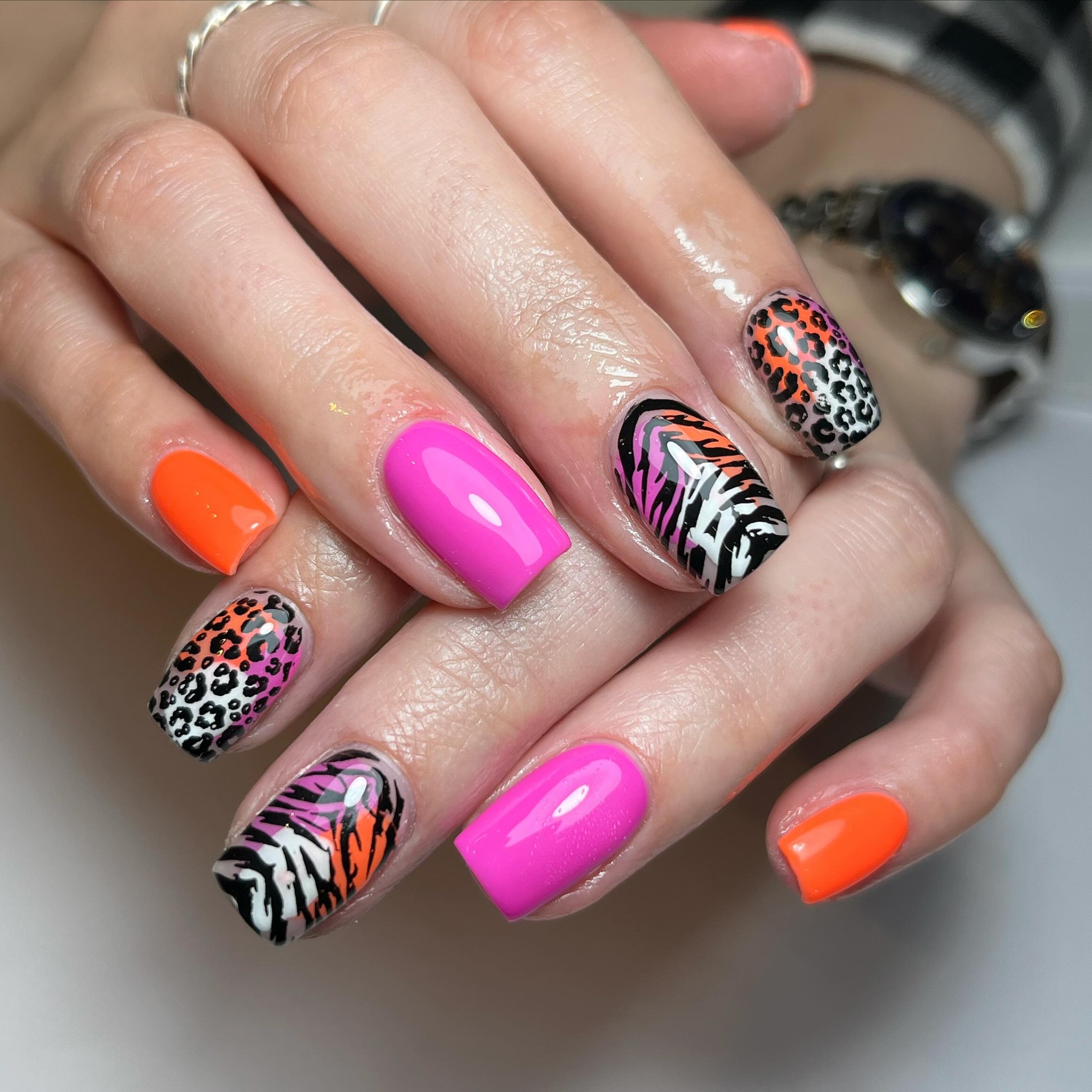 Vibrant Animal Print Nails