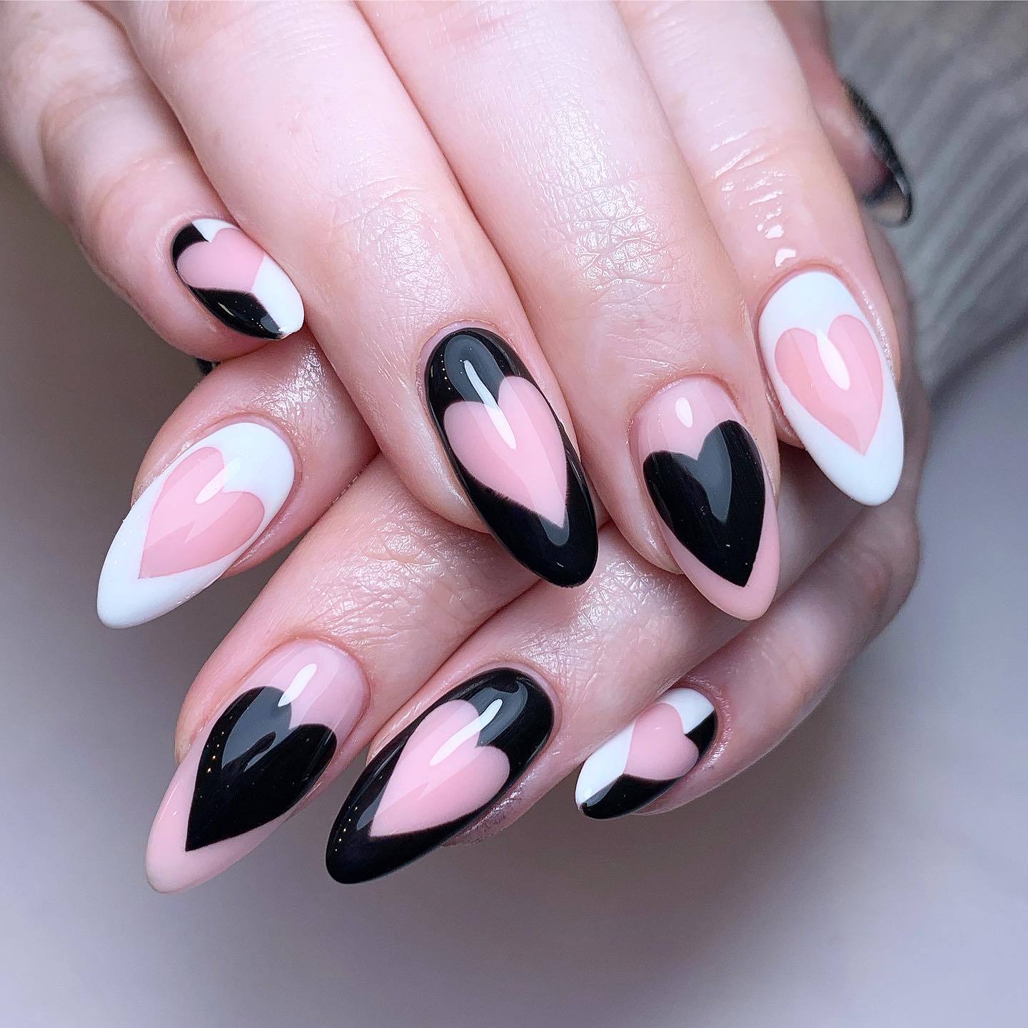 Artistic Heart Nail Design