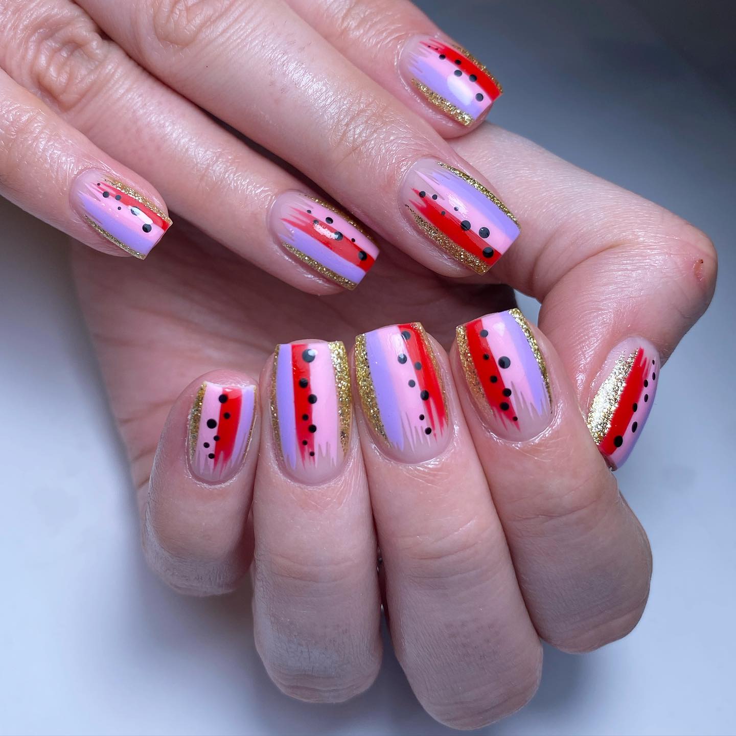 Artistic Nail Design with Vibrant Colors