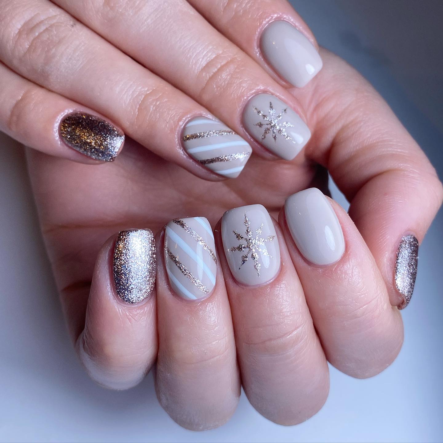 Elegant Glittery Nail Art