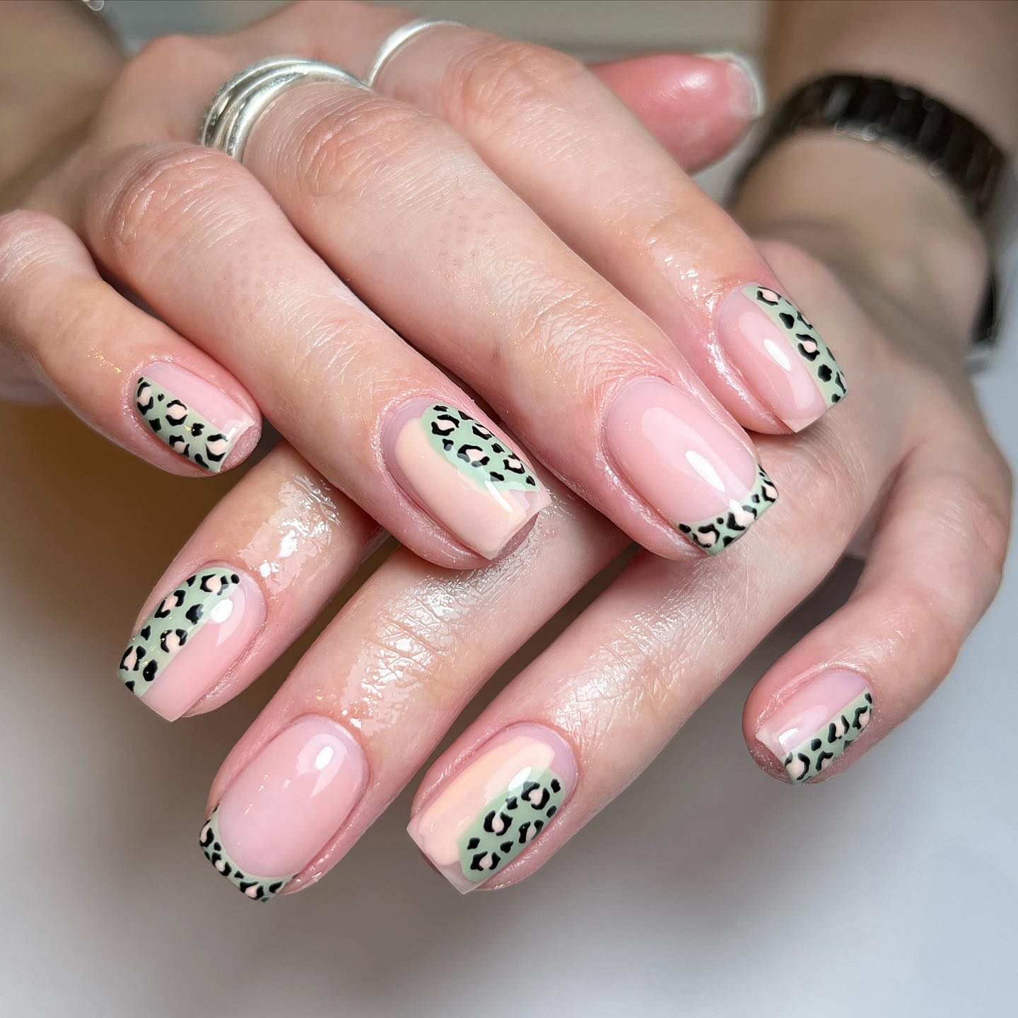 Nude Animal Print Nails