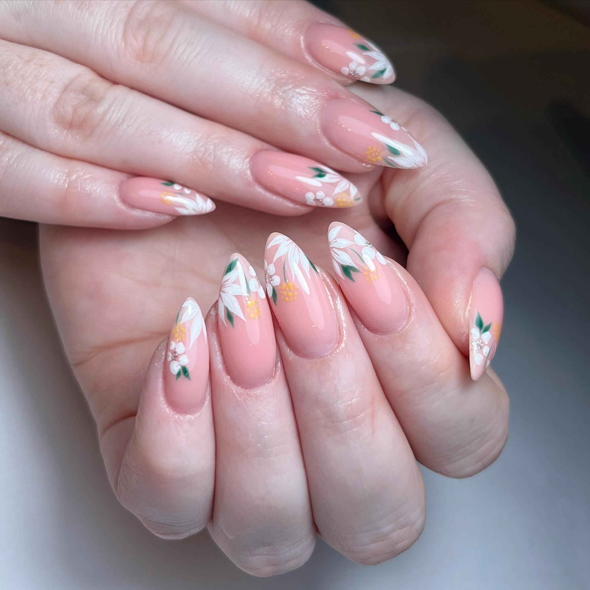 Artistic Floral Nail Design