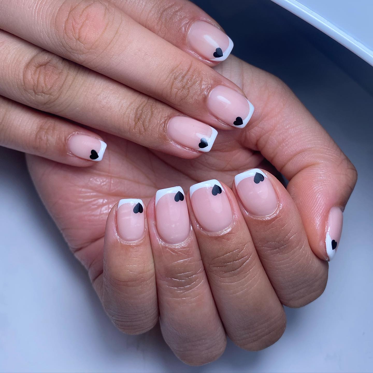 Elegant Heart Tip Nails