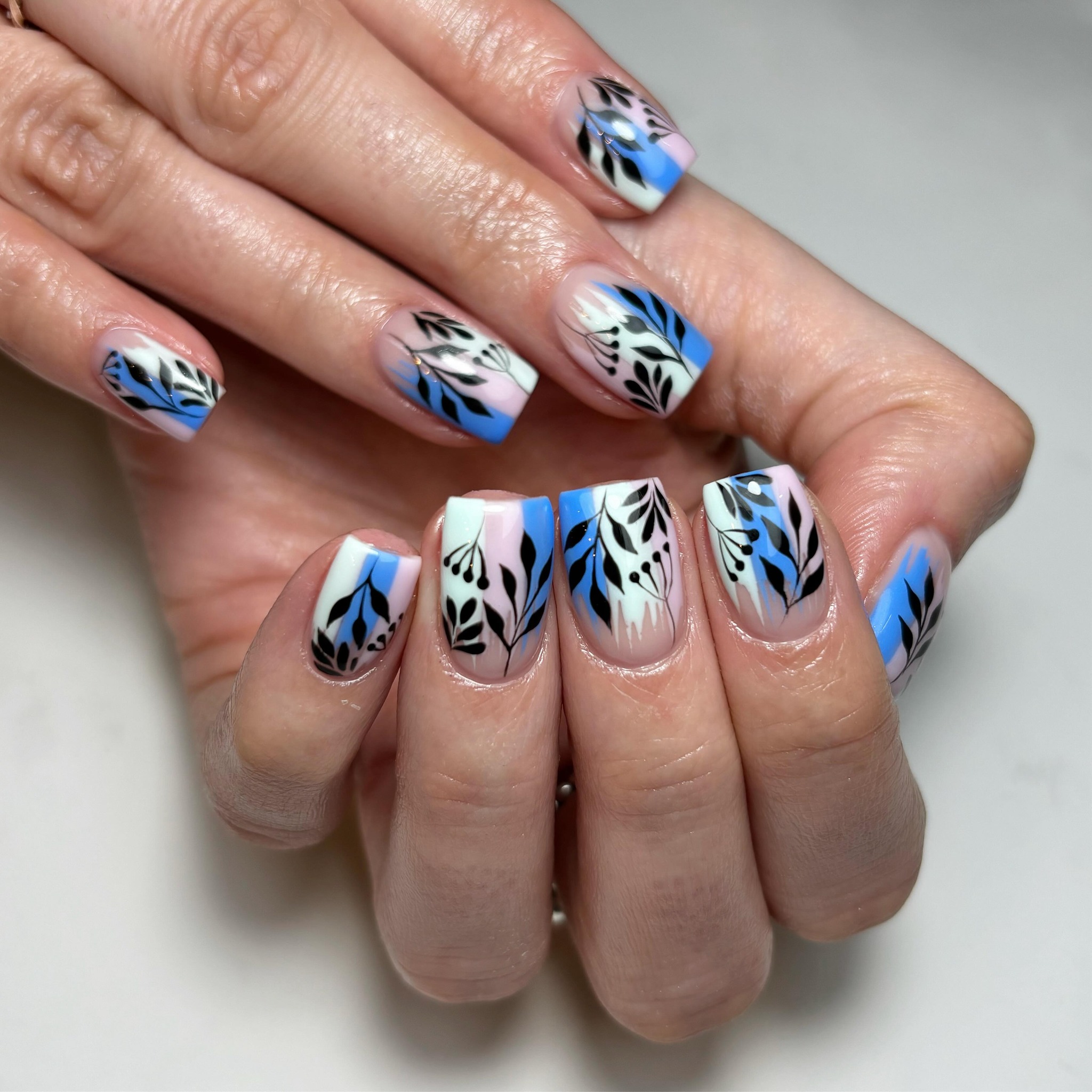 Artistic Floral Nail Design