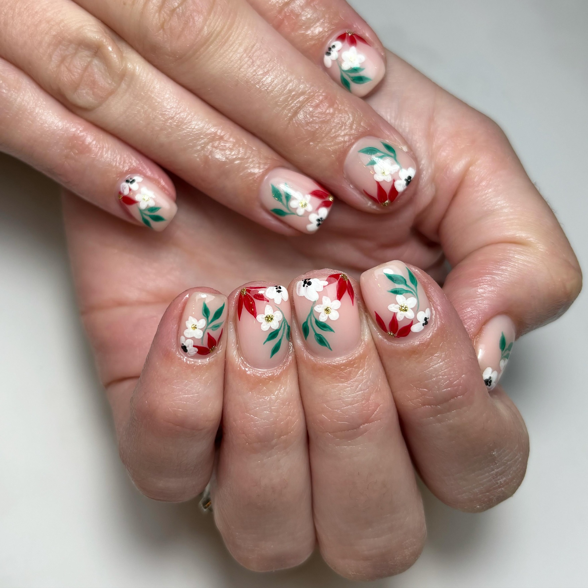 Artistic Floral Nail Design
