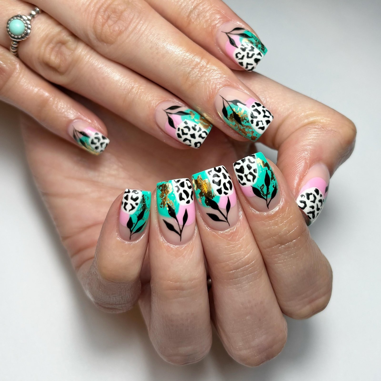 Artistic Floral Nail Design