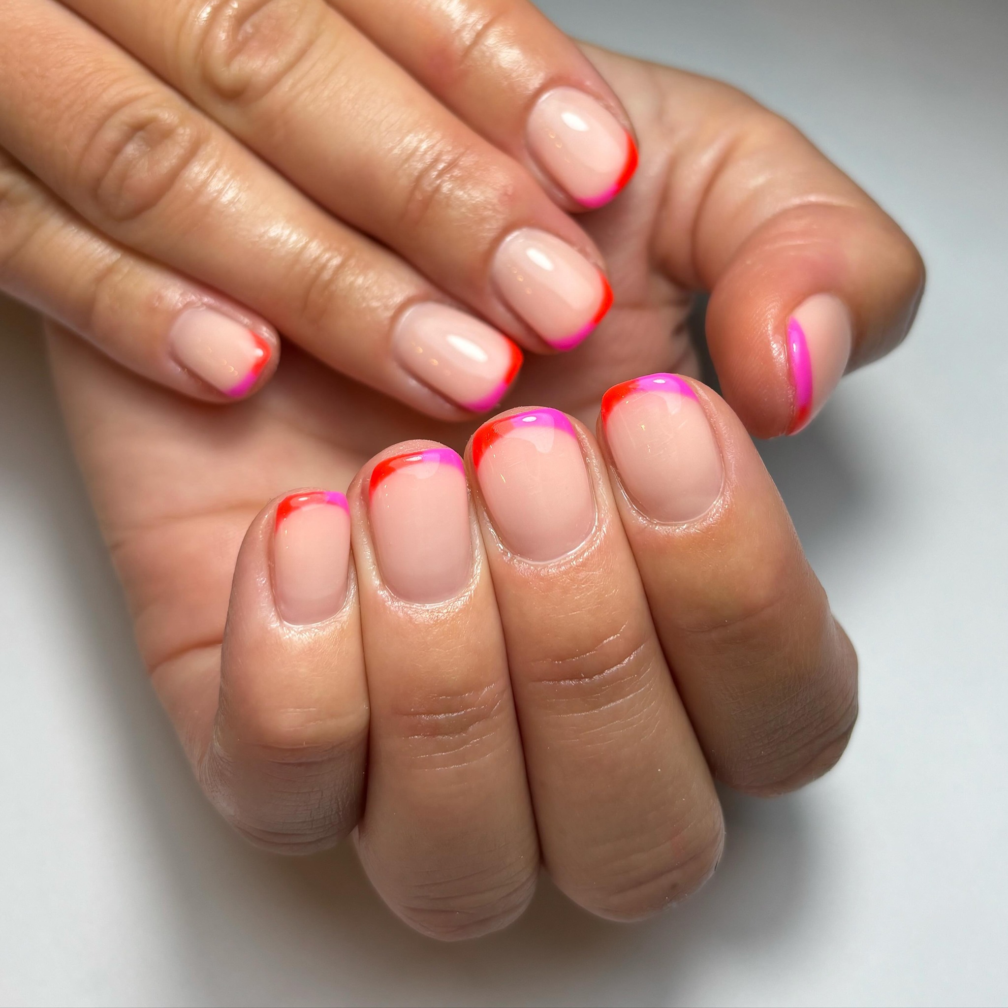 Vibrant French Tip Nails