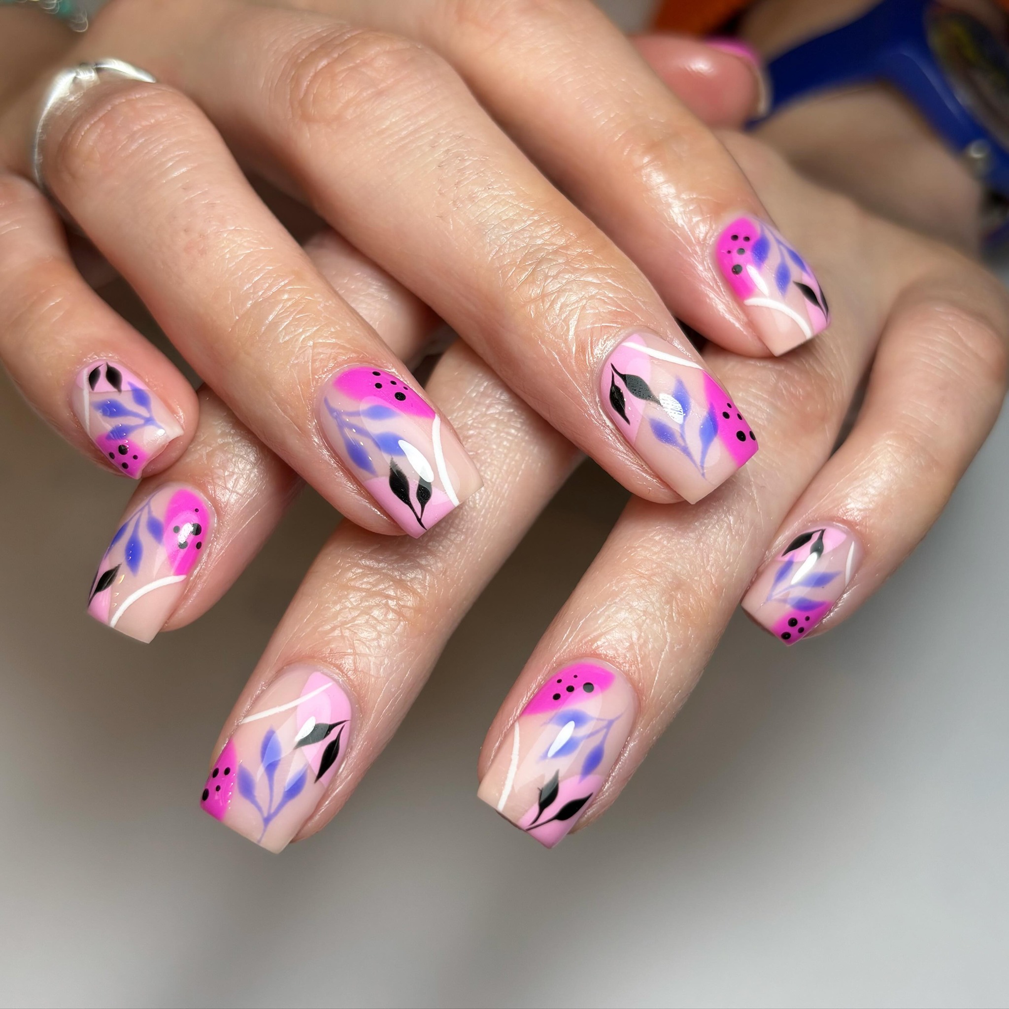 Artistic Floral Nail Art