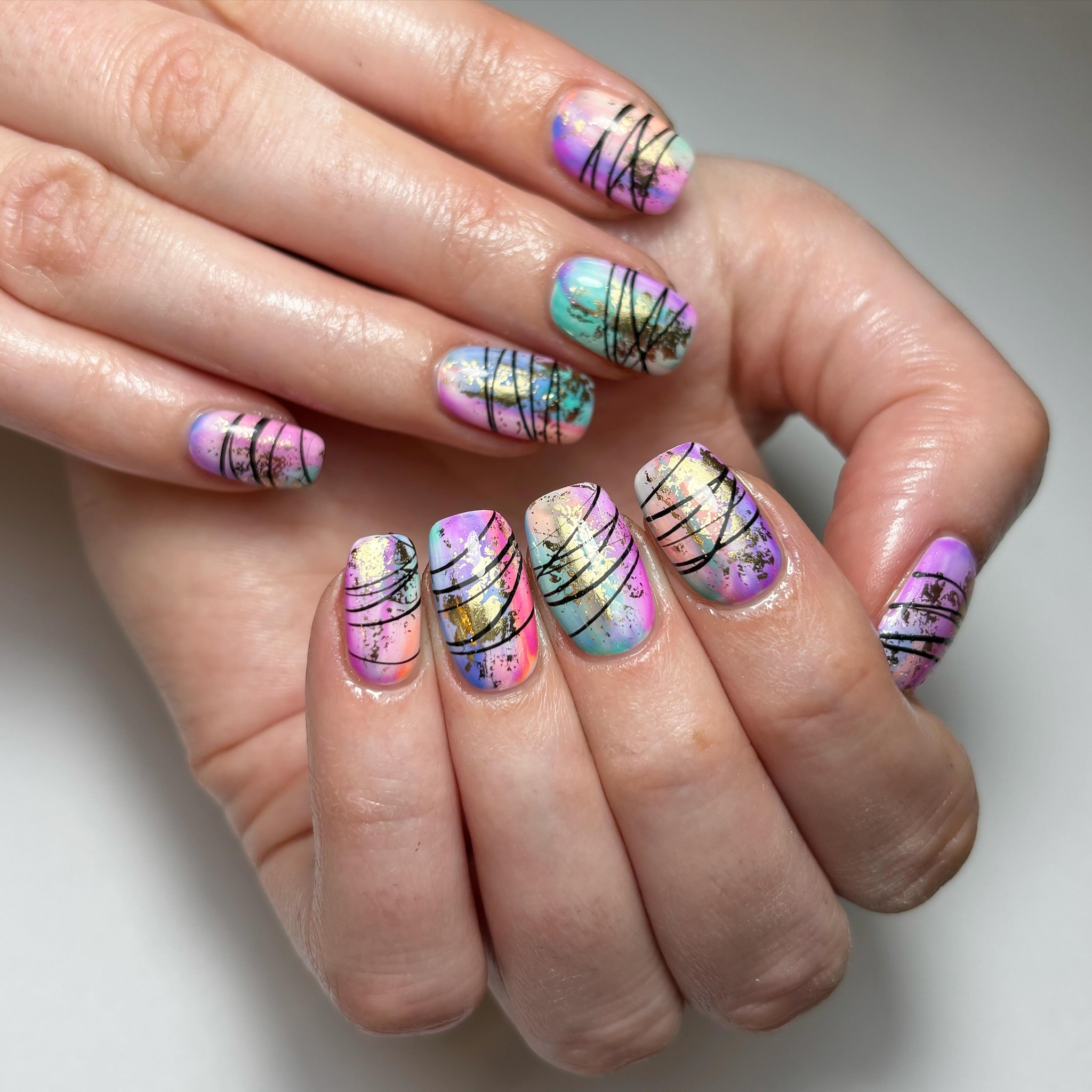 Artistic Colorful Nail Design