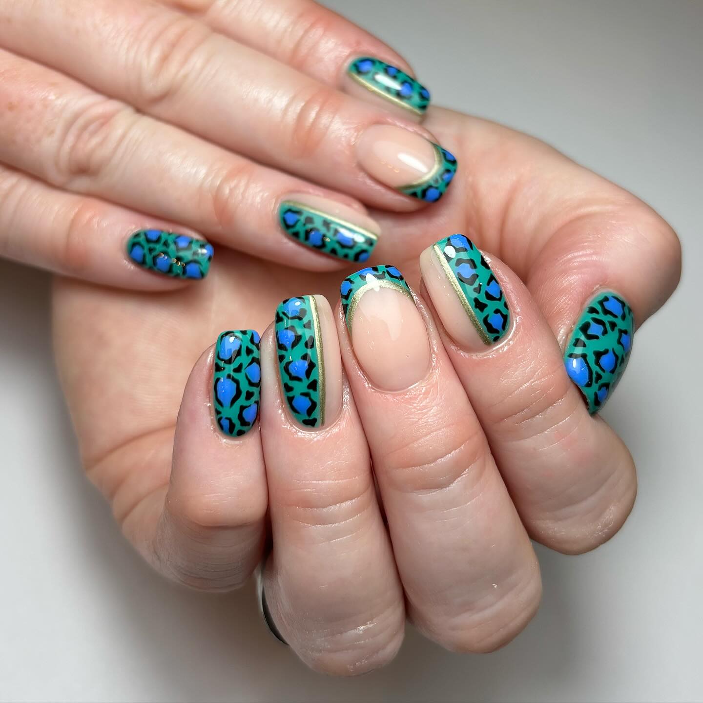 Artistic Leopard Print Nails