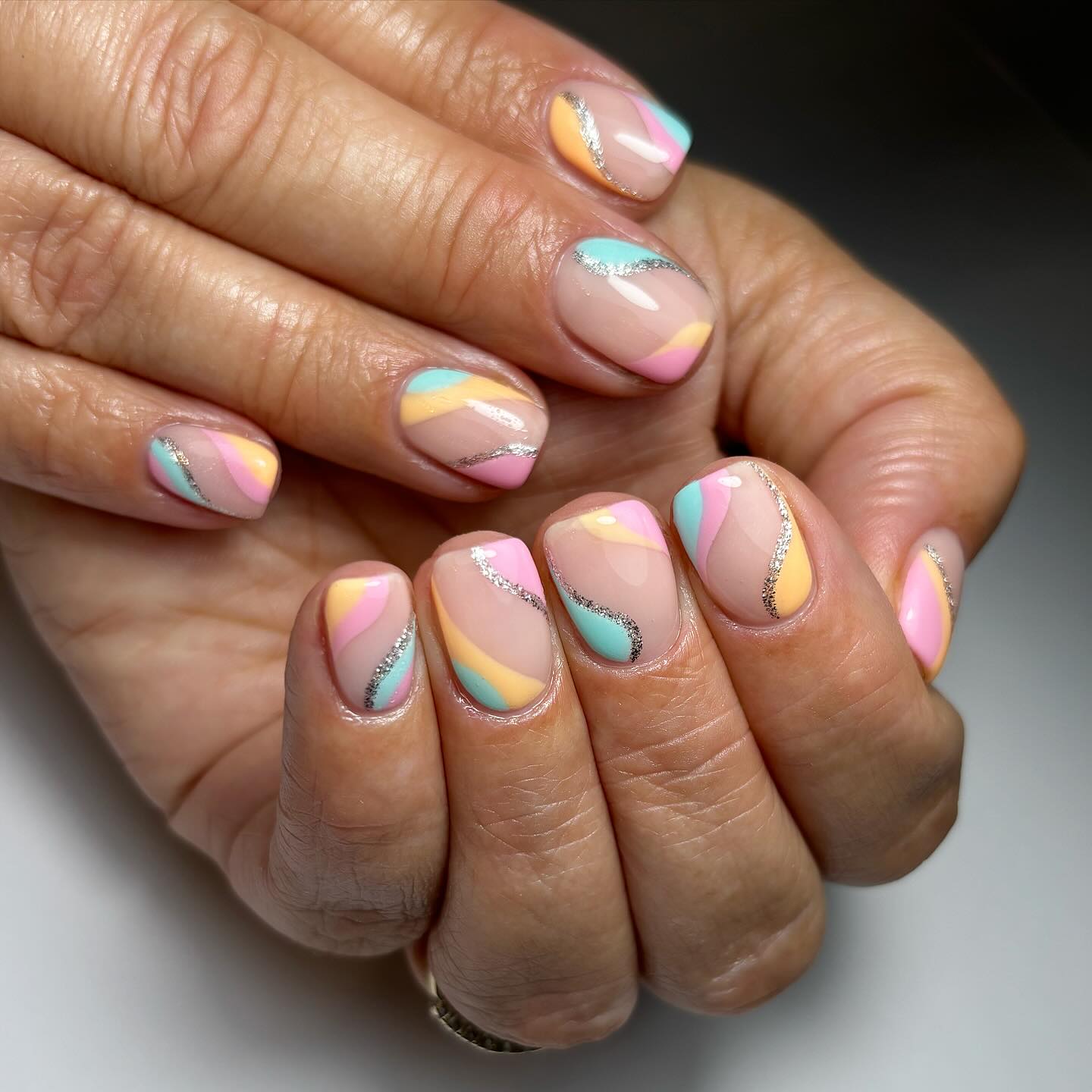 Artistic Multi-Colored Nails