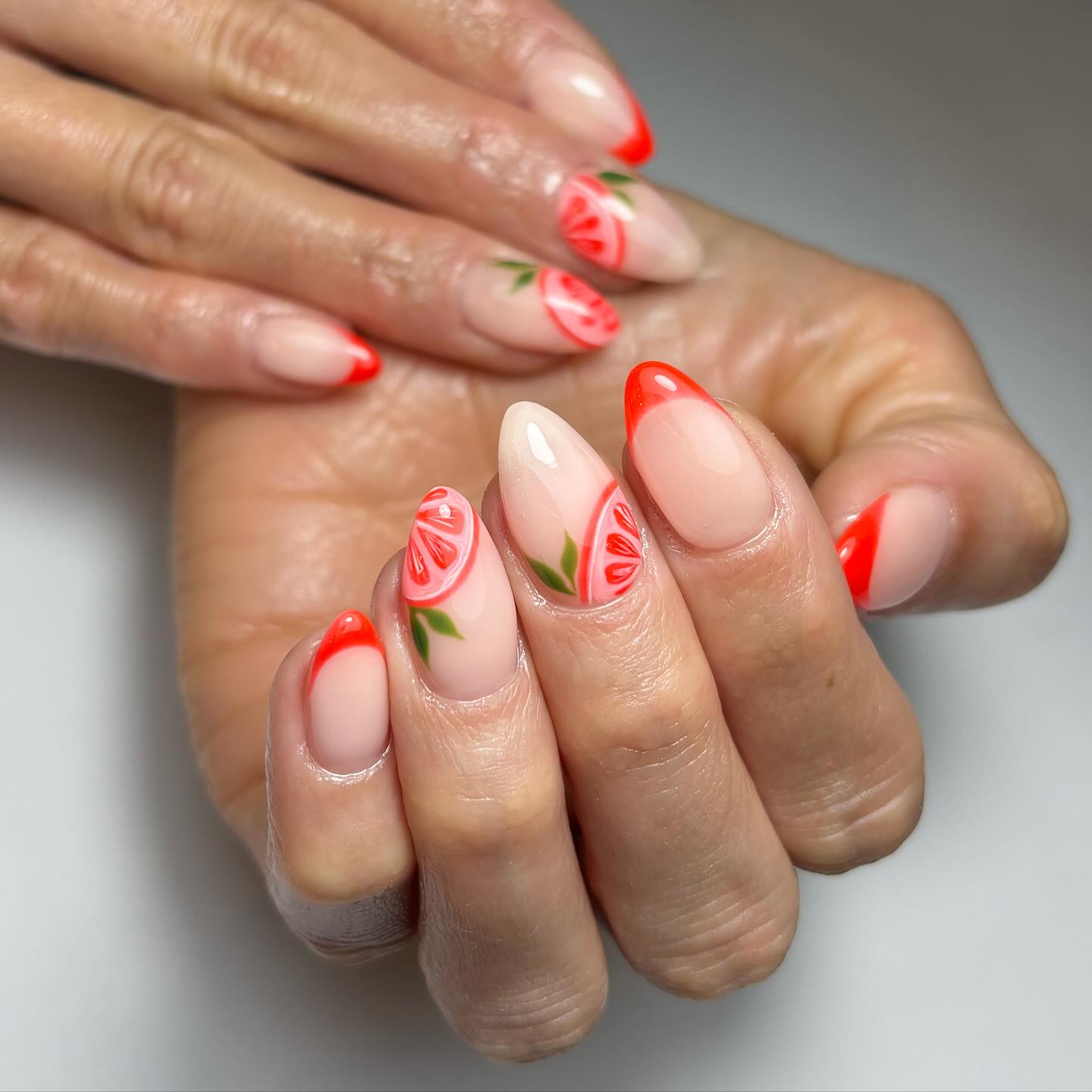 Artistic Citrus Nail Design
