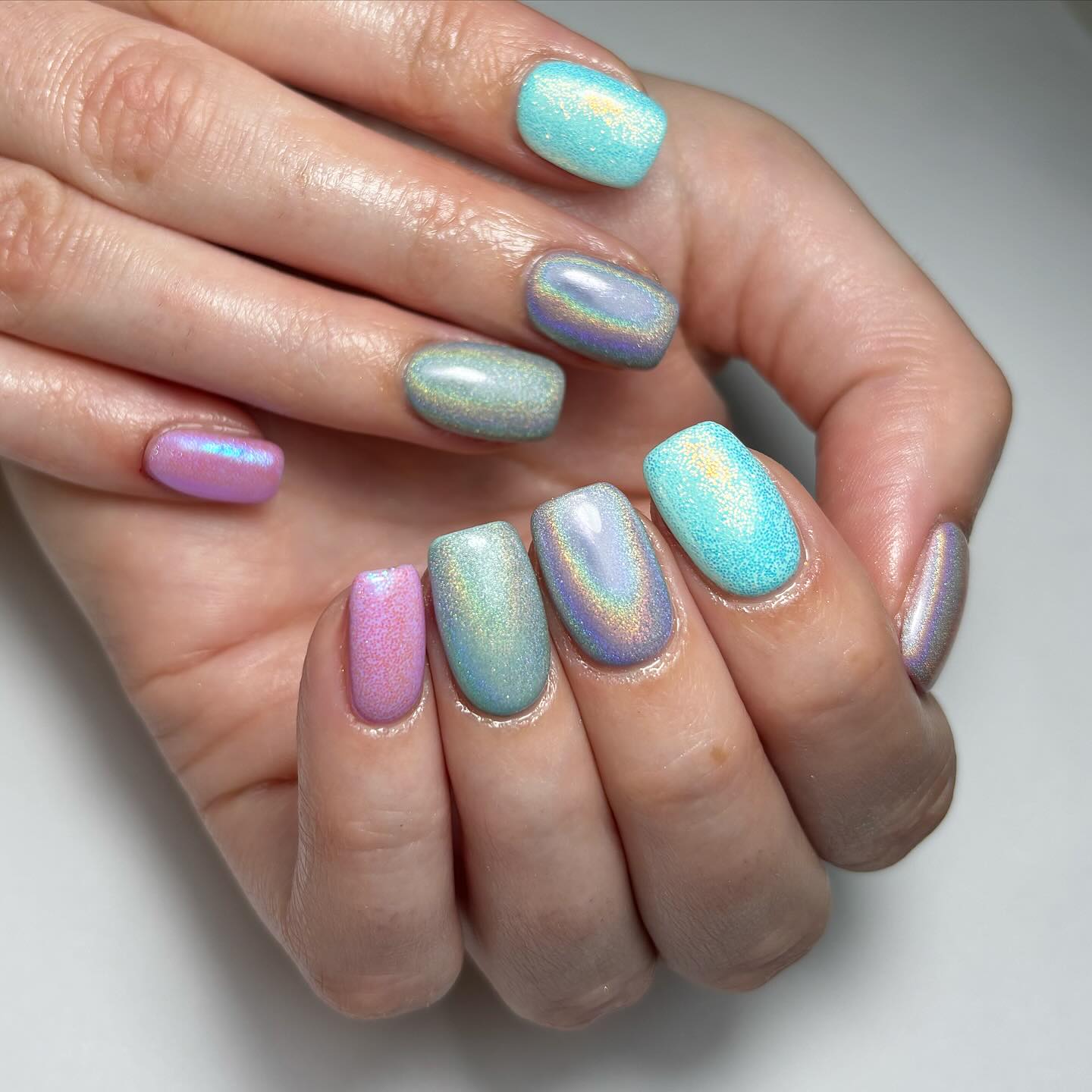 Iridescent Pastel Nails