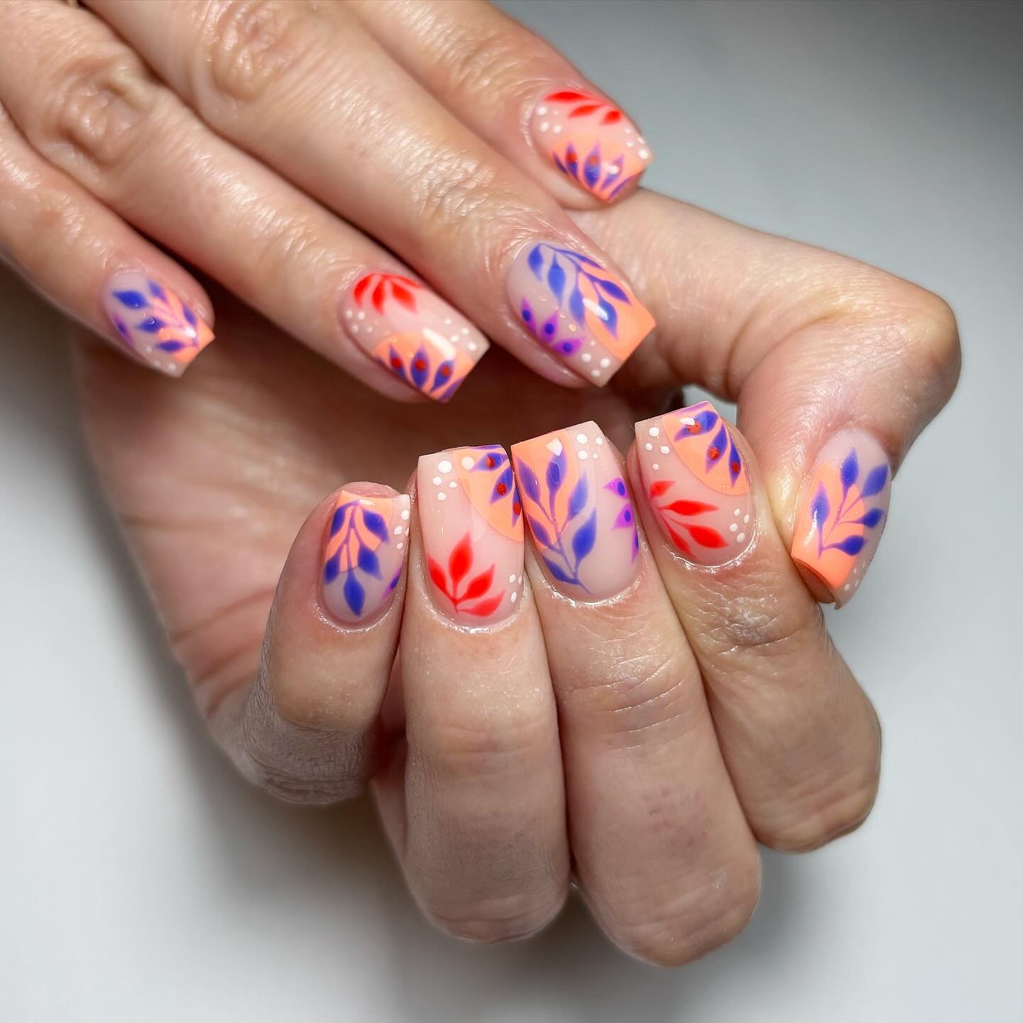 Artistic Floral Nail Design