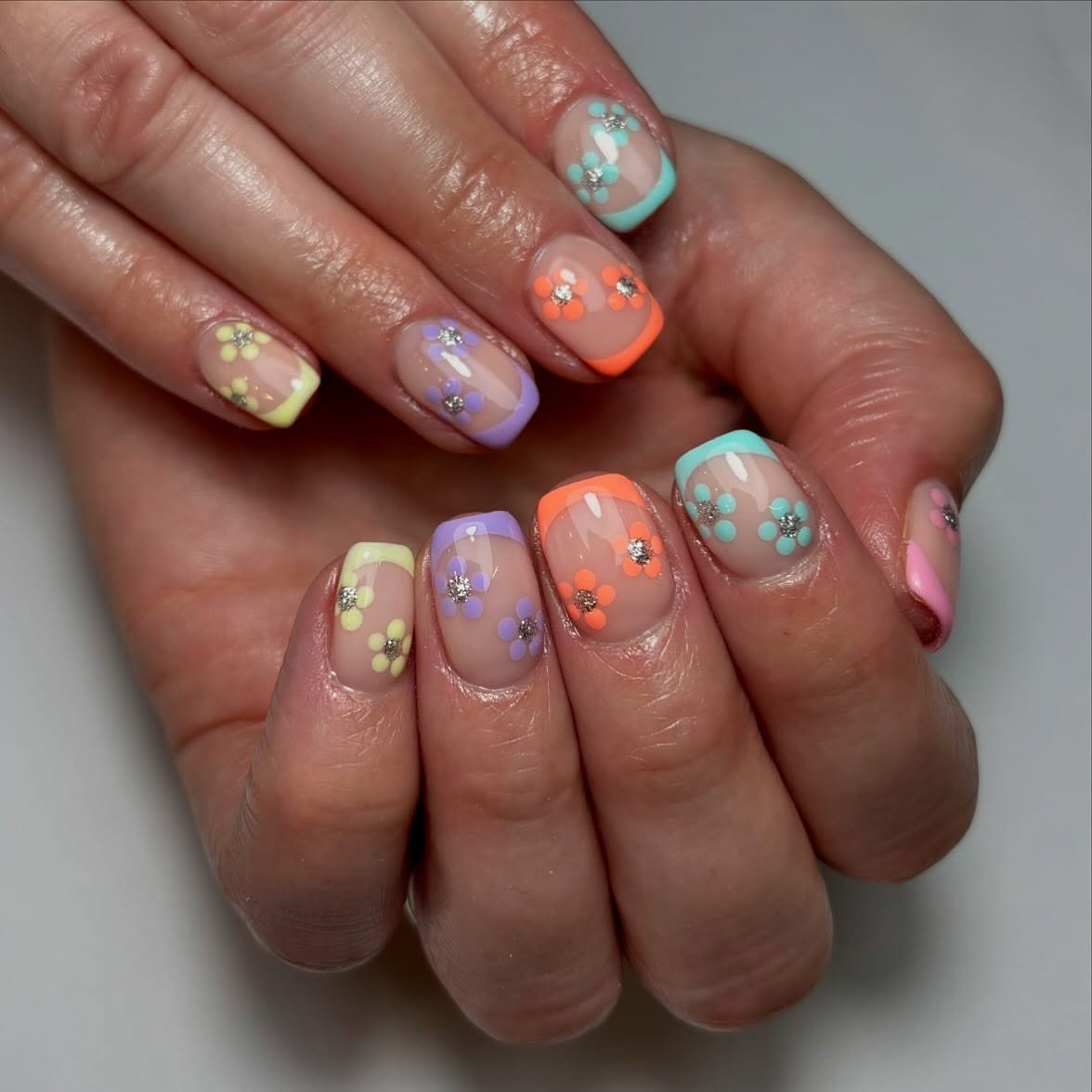 Colorful Floral Nail Art