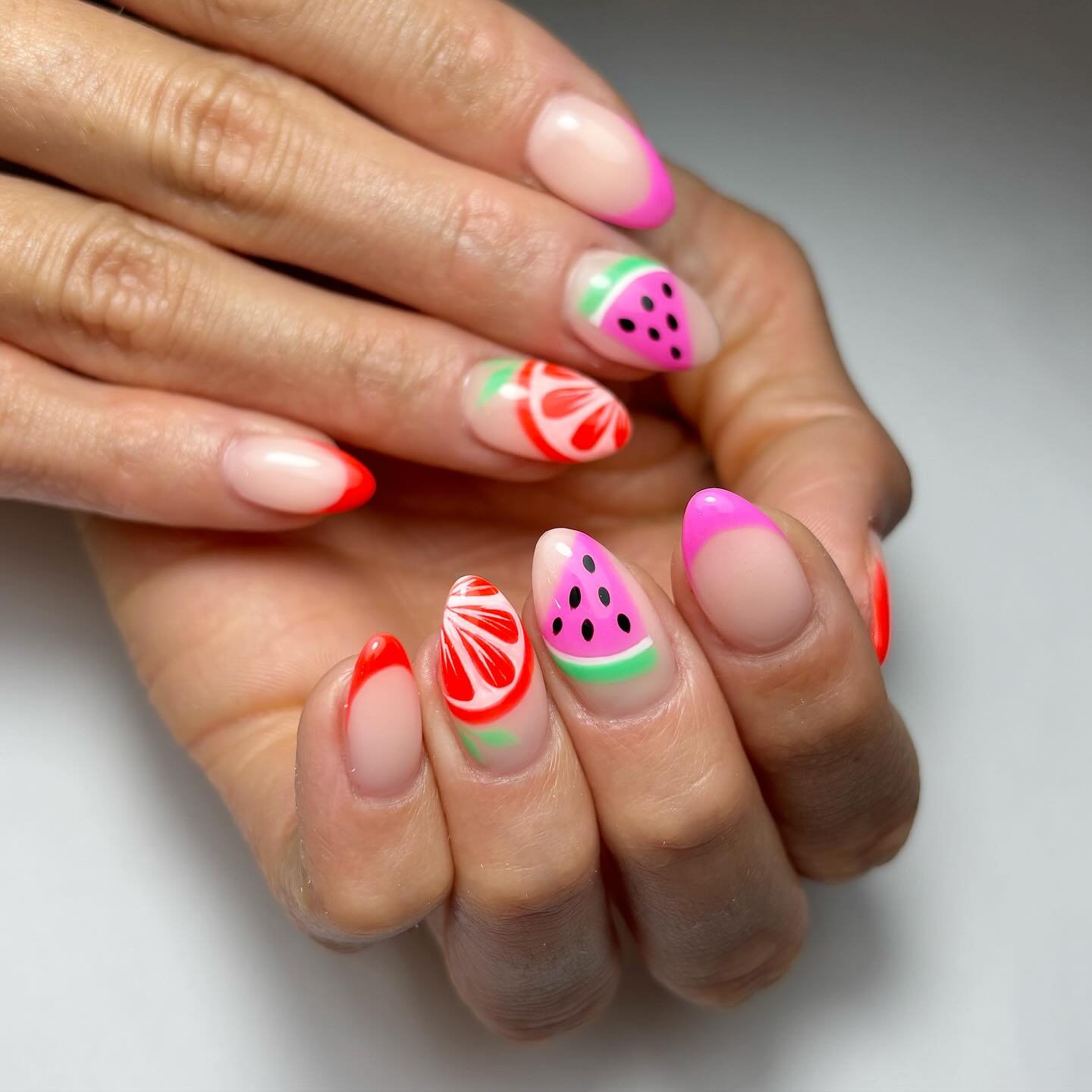 Colorful Fruit-Inspired Nail Art