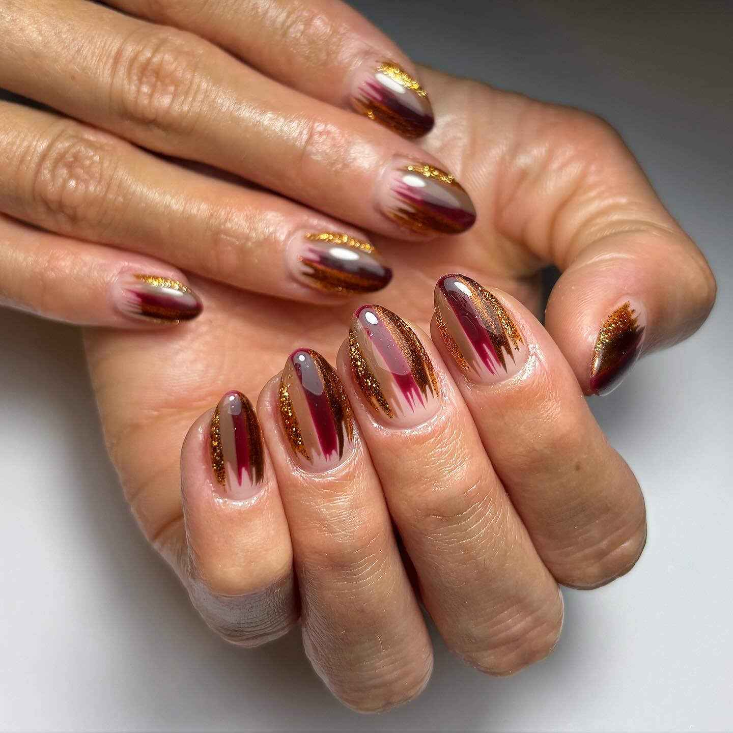 Artistic Fall-Inspired Nail Design