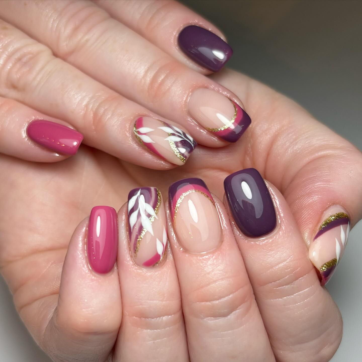 Elegant Purple and Pink Nail Art