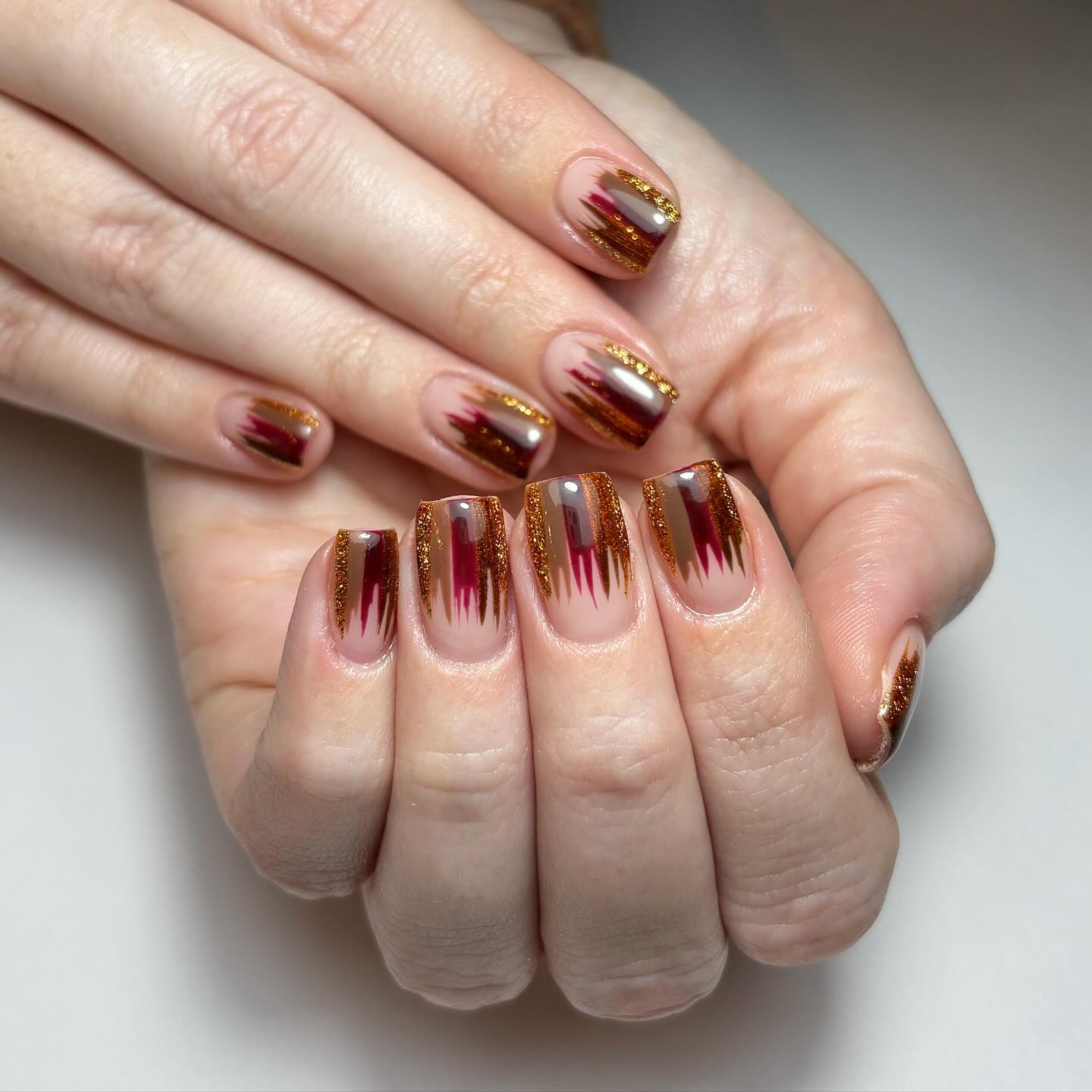 Elegant Artistic Nails with Glitter