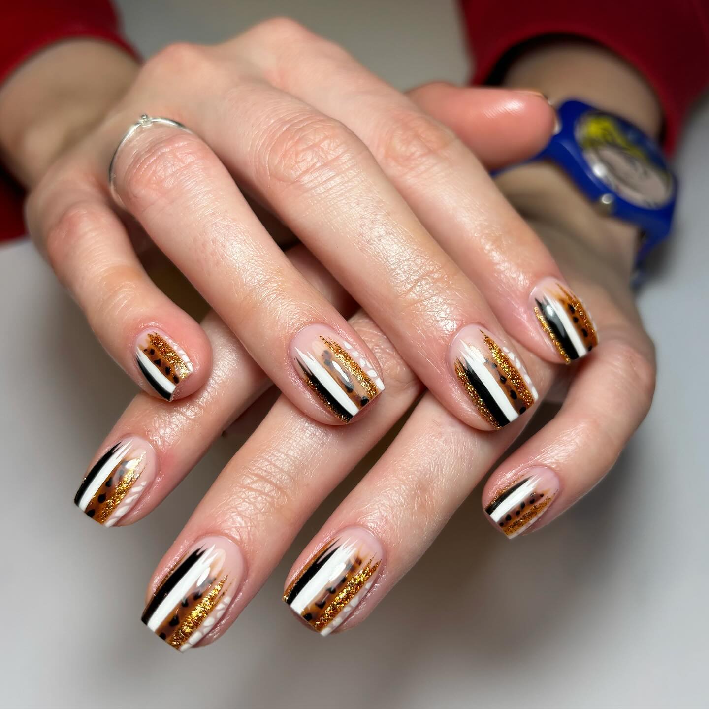 Elegant Glitter and Metallic Nails