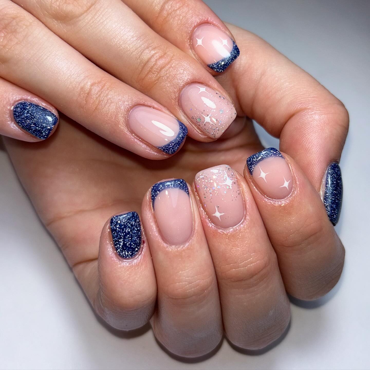 Glittery Night Sky Nails