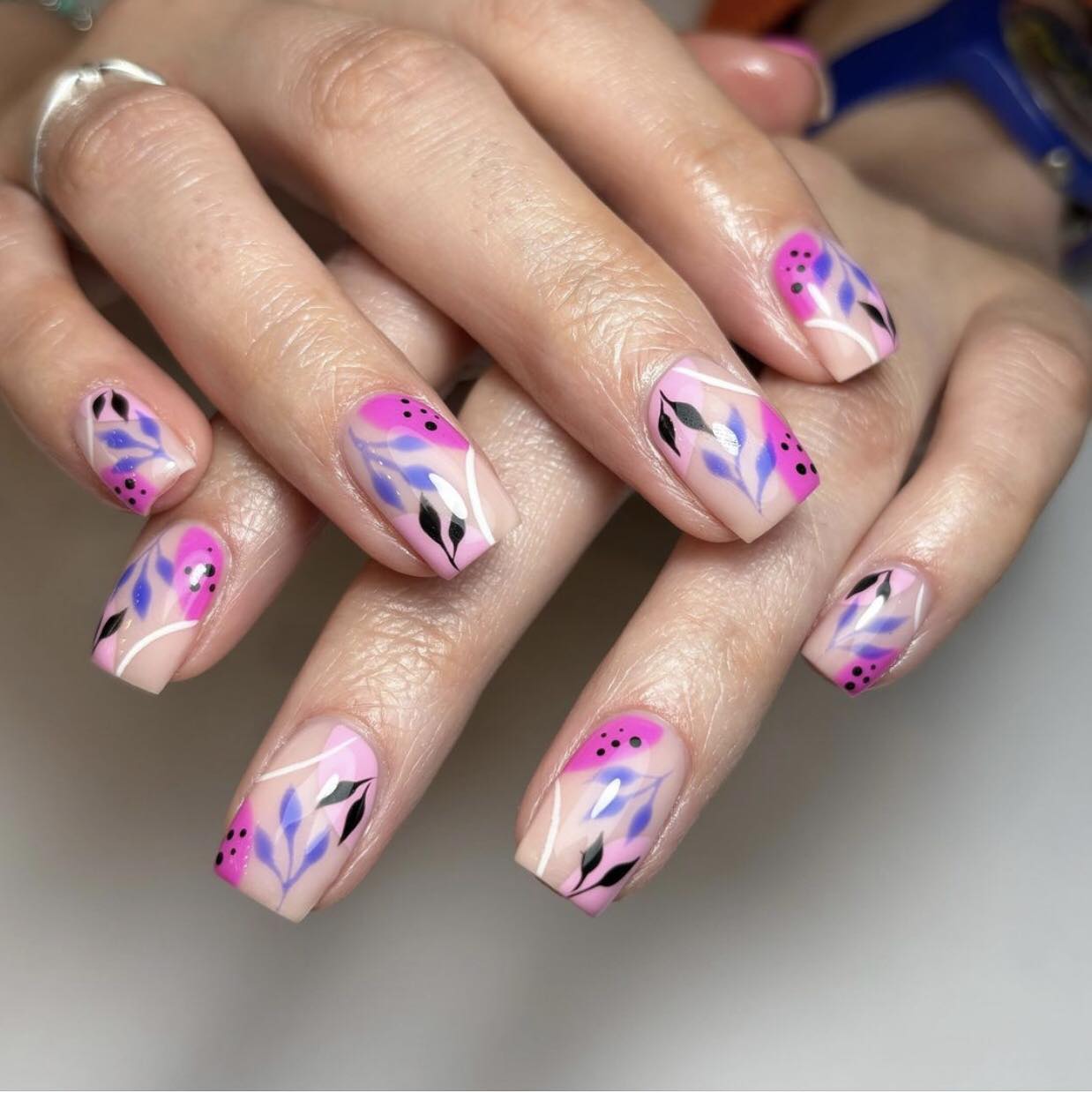 Artistic Floral Nail Design