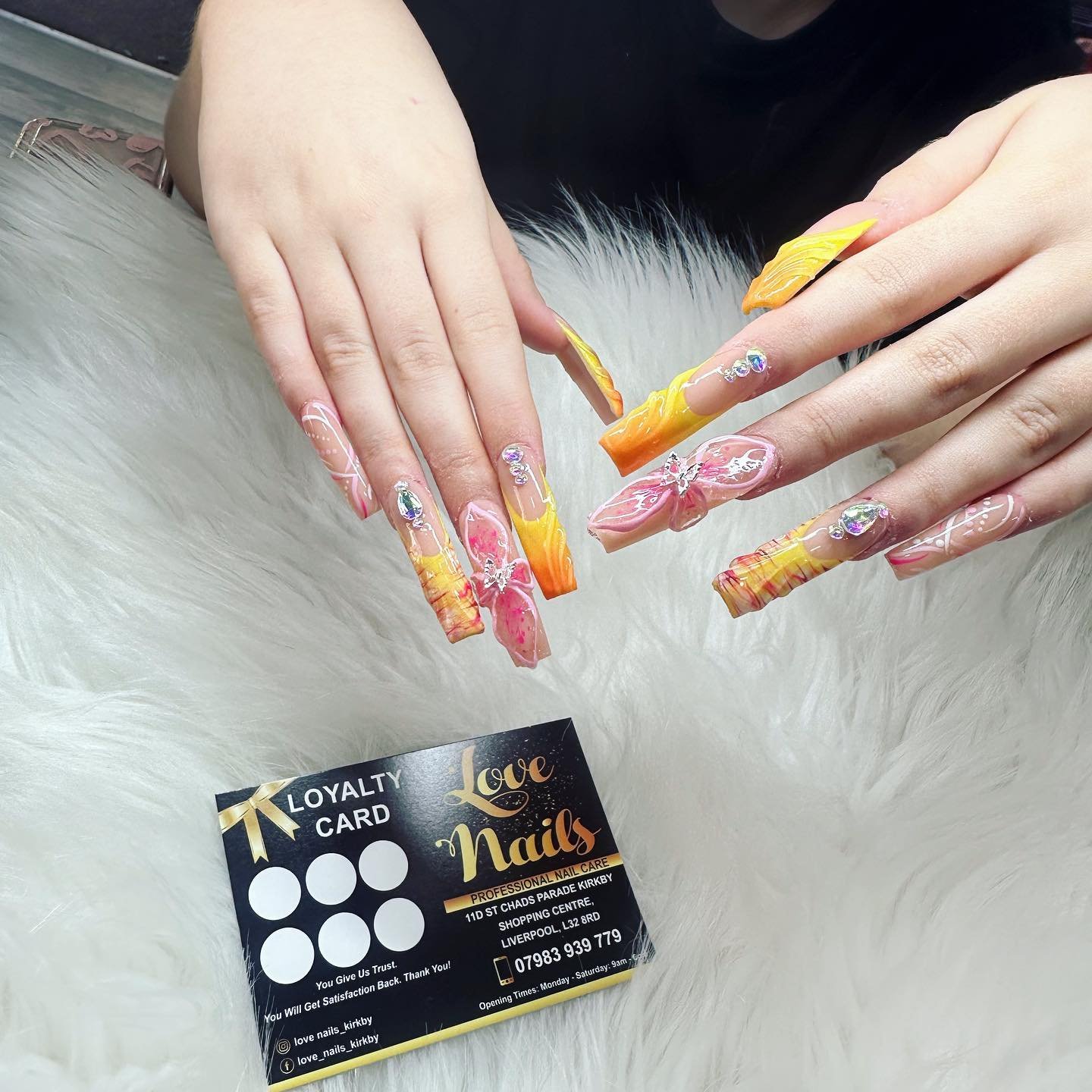 Bright Artistic Floral Nails
