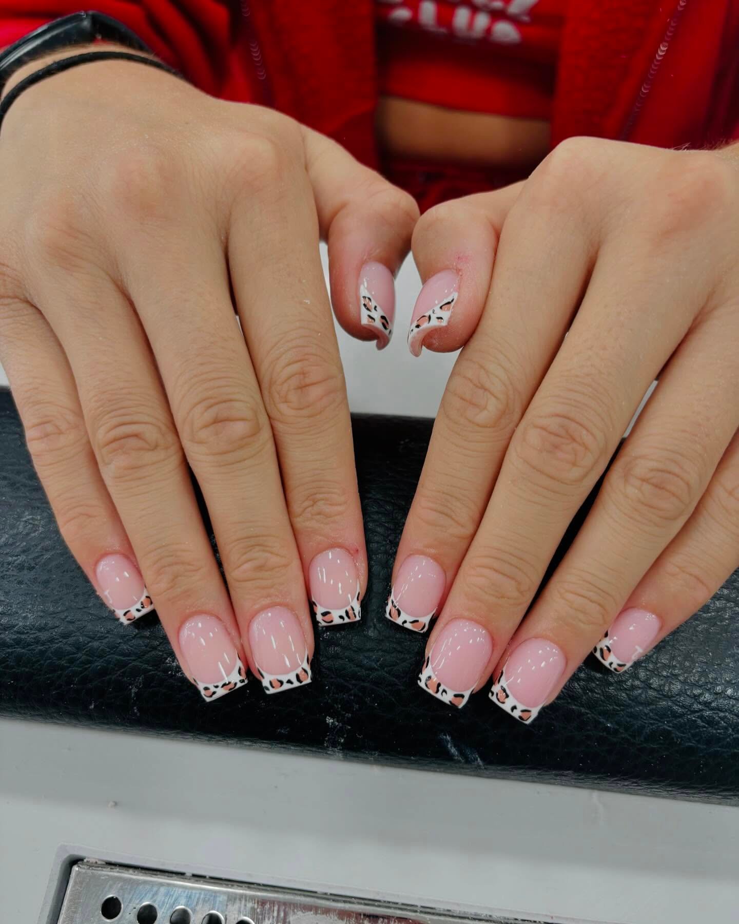 Stylish Nude and Animal Print Nails