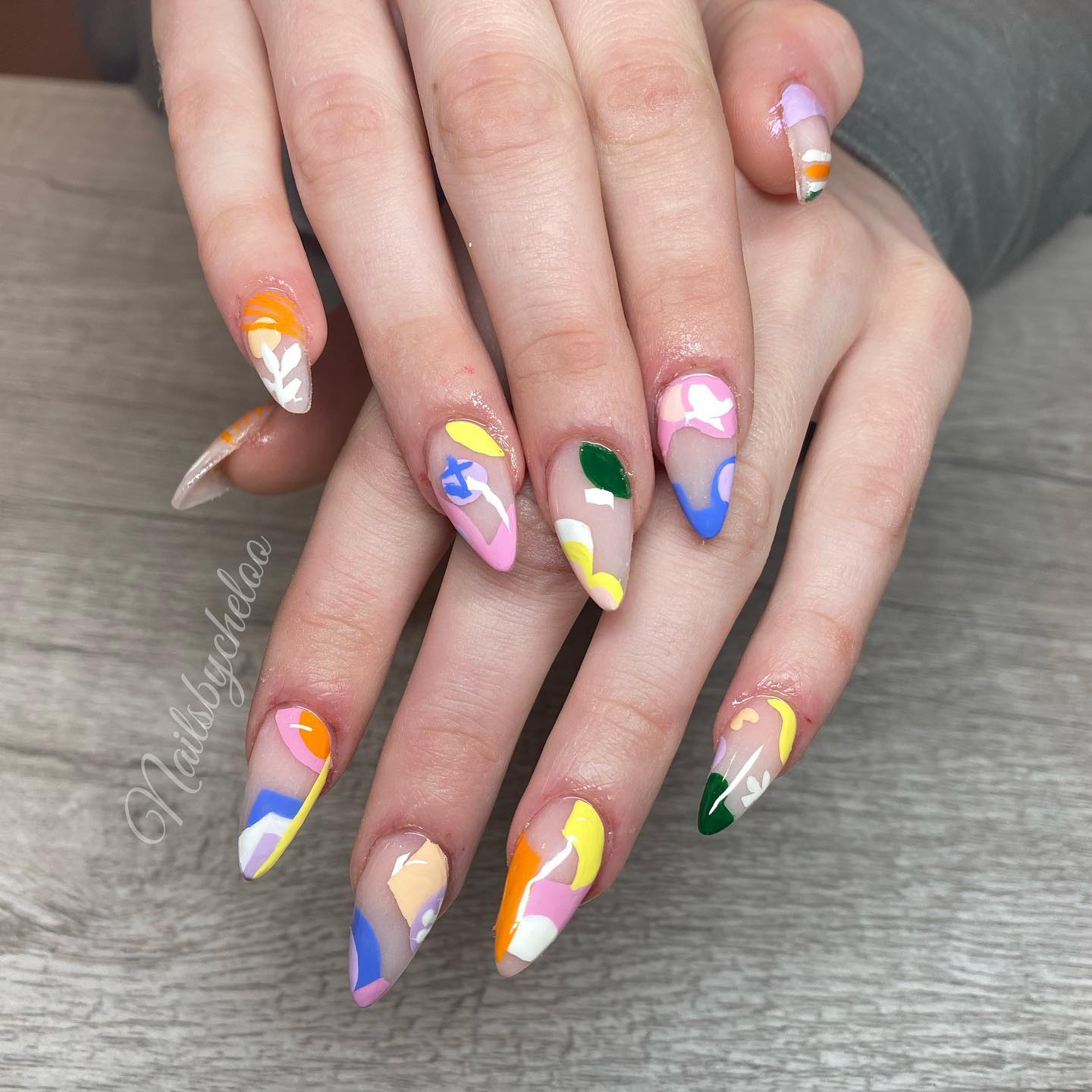 Artistic Colorful Stiletto Nails