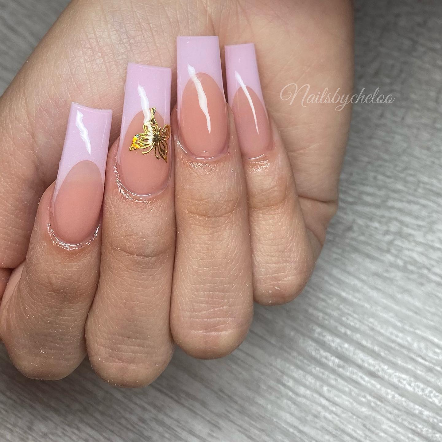 Elegant Pink and Nude Nail Art