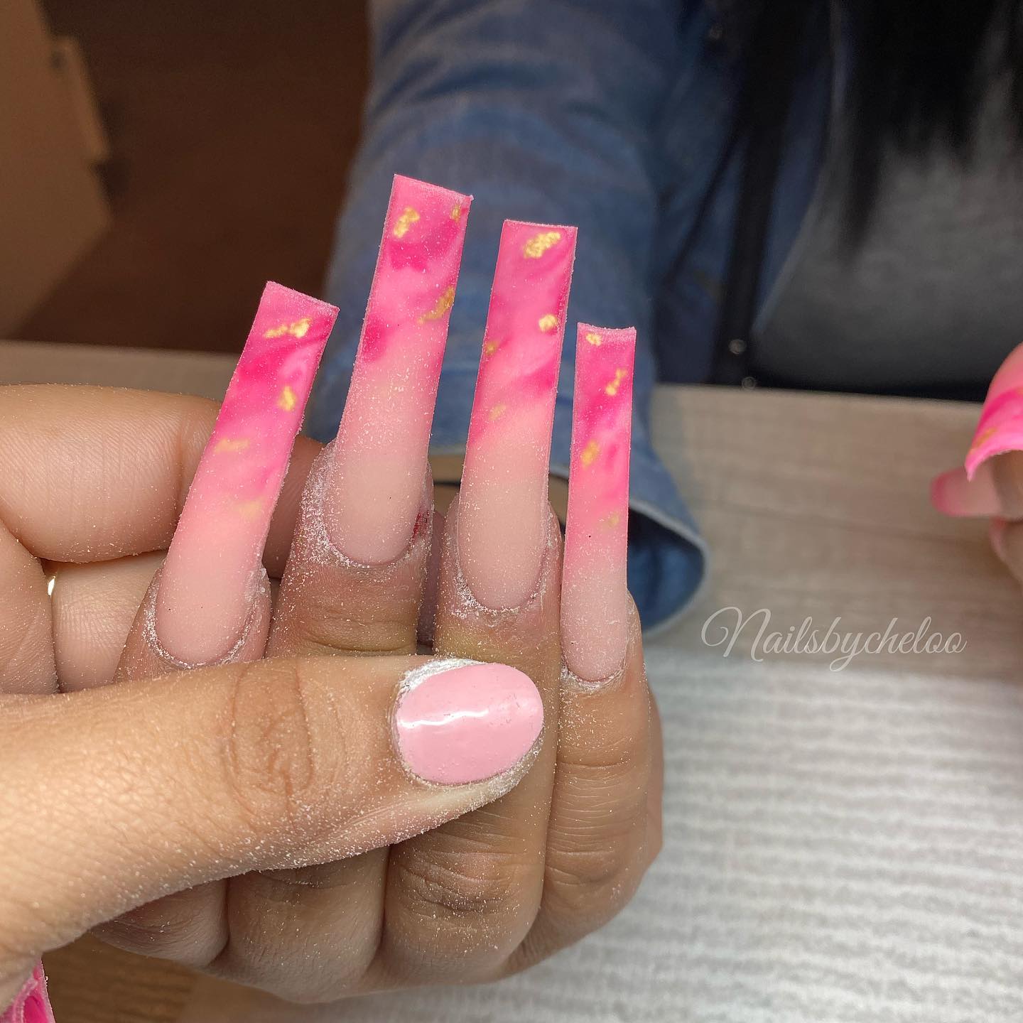Pink Ombre Nails