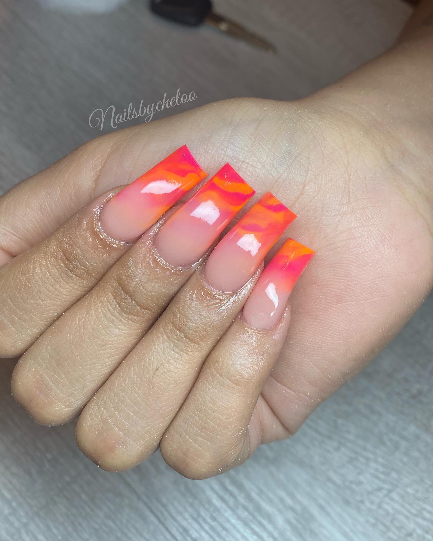 Vibrant Ombre Nail Design