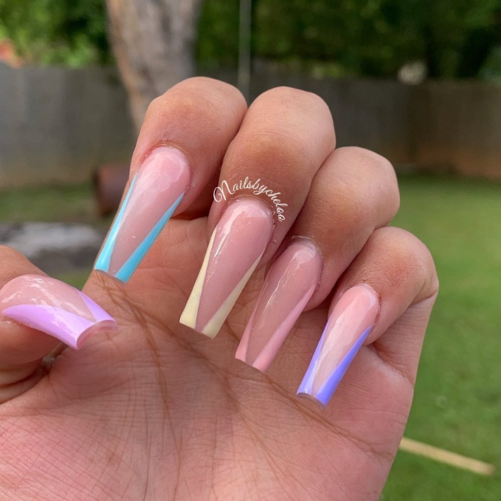 Colorful French Tip Nails
