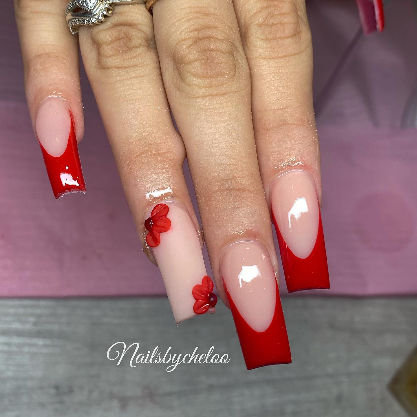 Valentine’s Day Floral Nails