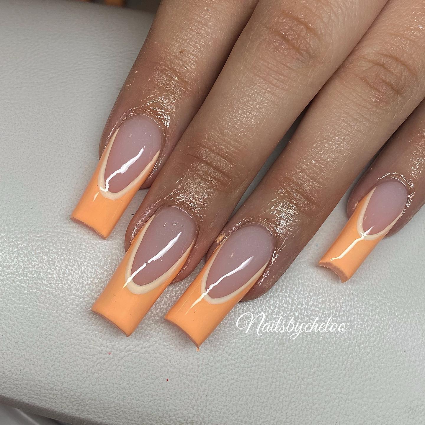 Stylish Peach Nail Design