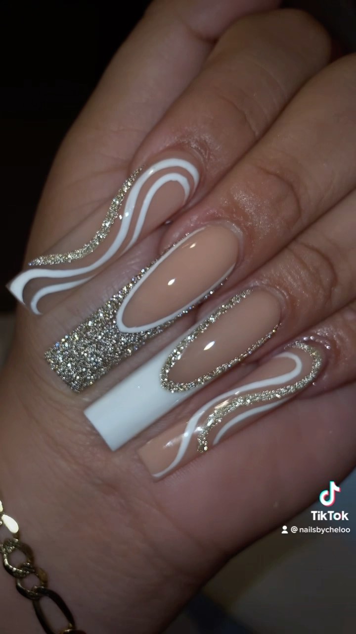 Elegant Glitter Nail Design