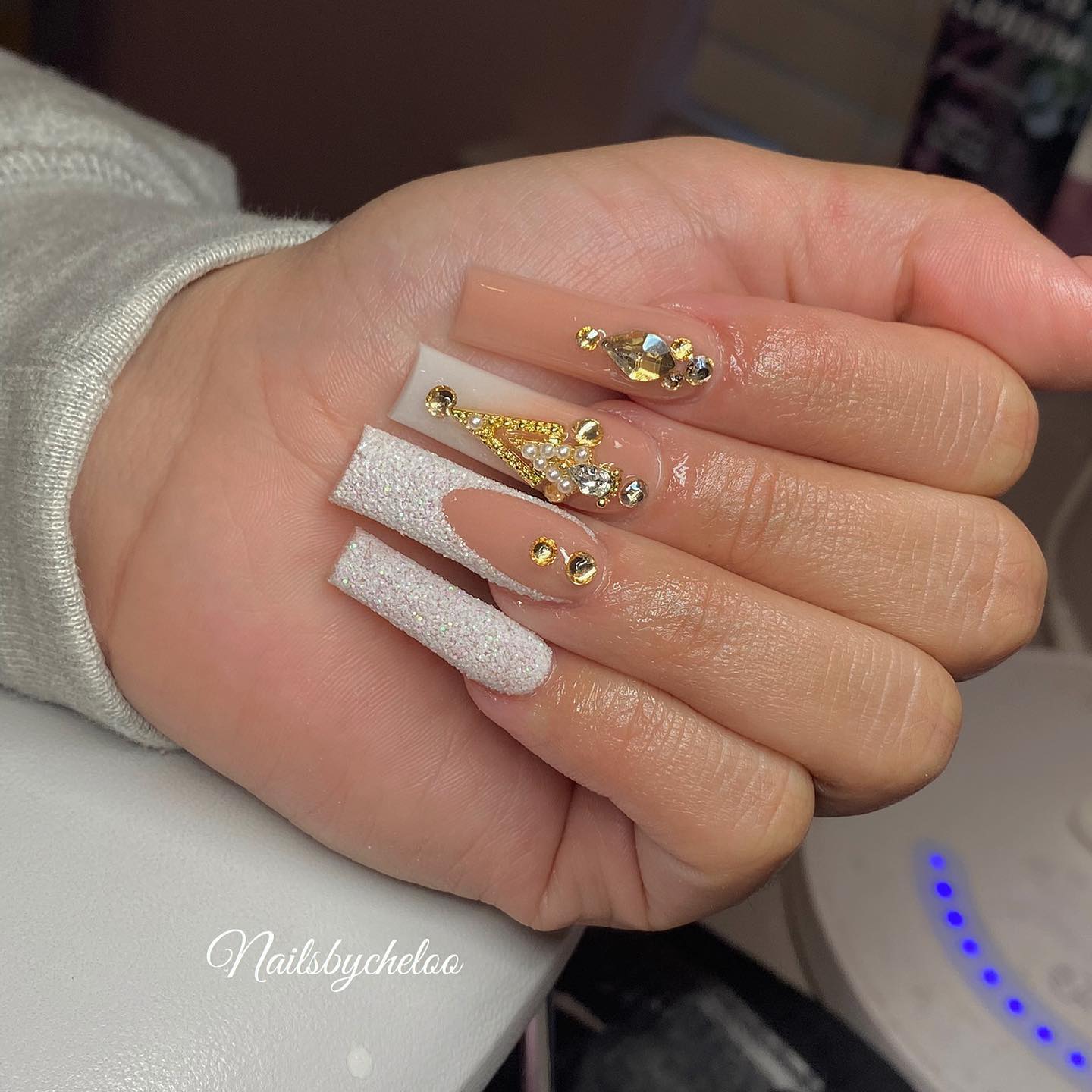 Glamorous Nail Art with Gems