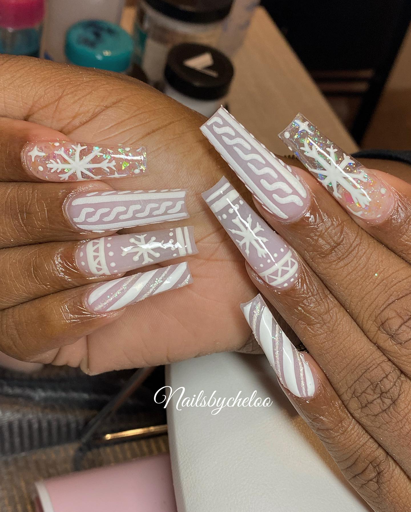 Elegant Winter-Themed Nails