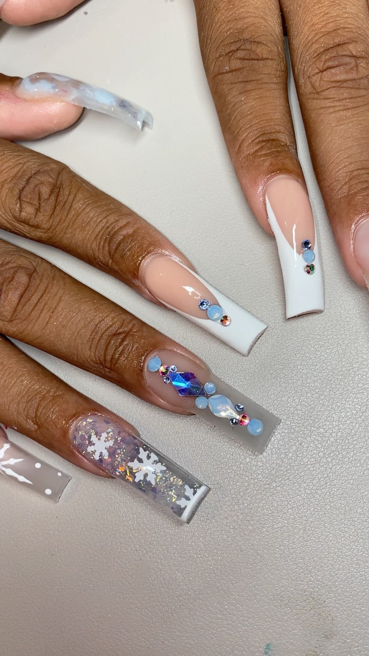 Stylish Nail Art with Gems