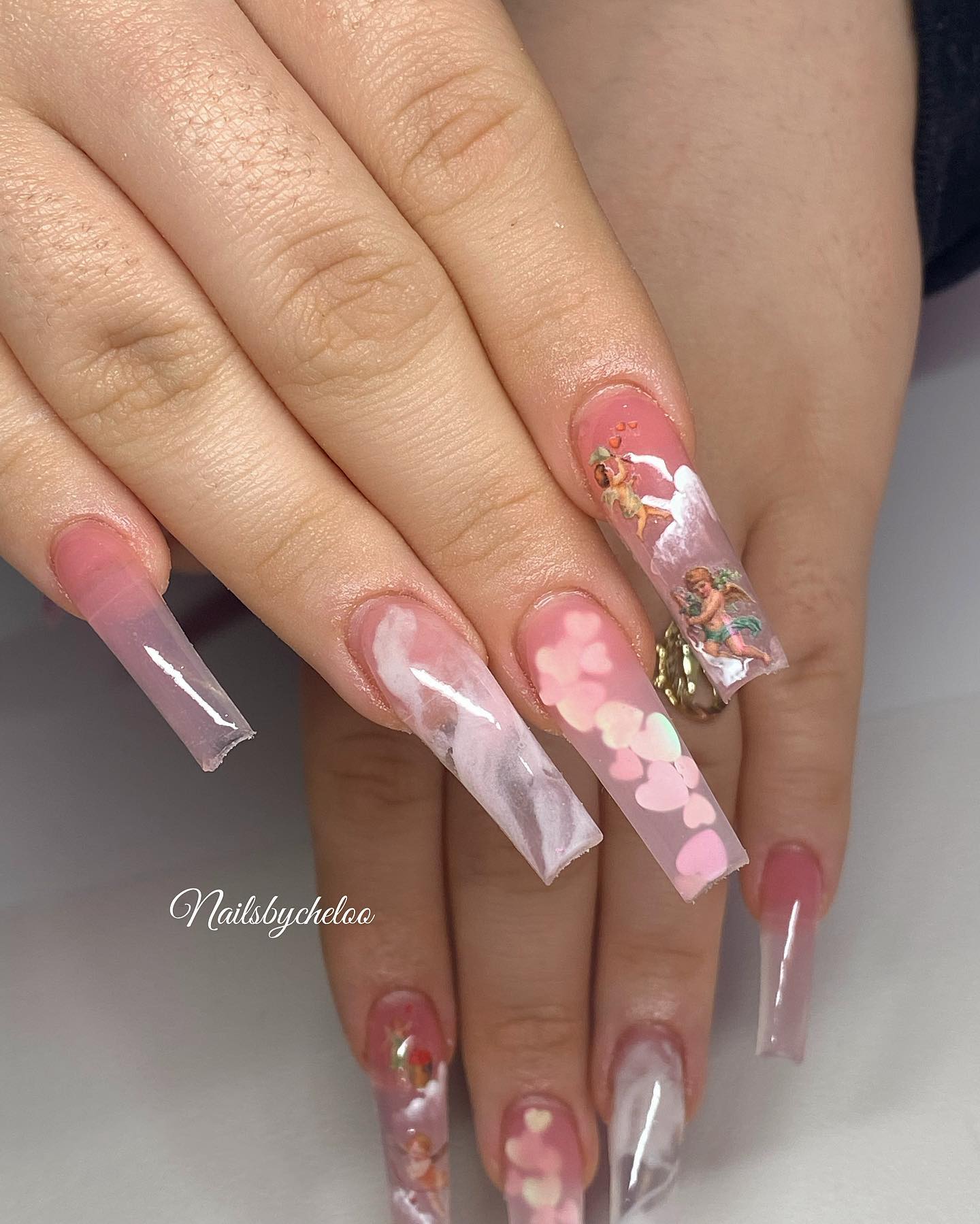 Artistic Pink Nail Design