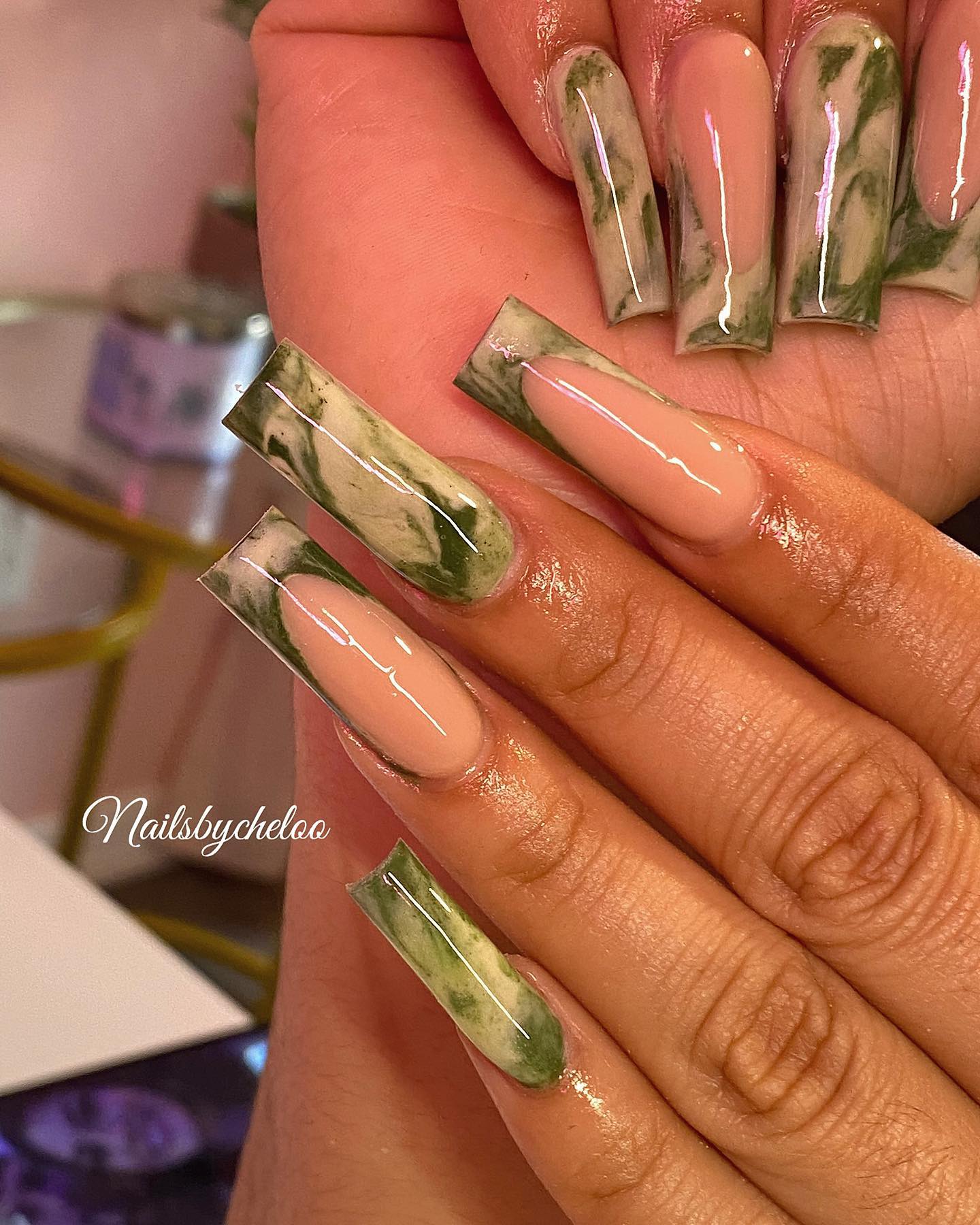 Elegant Marble Effect Nails
