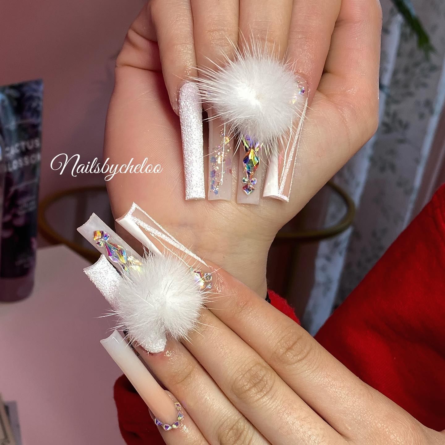 Elegant White and Pastel Nail Art