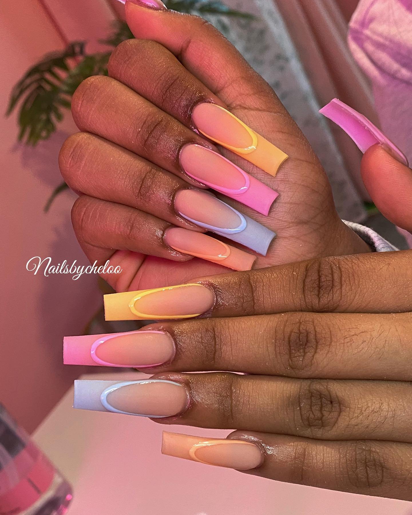 Colorful Ombre Nail Art