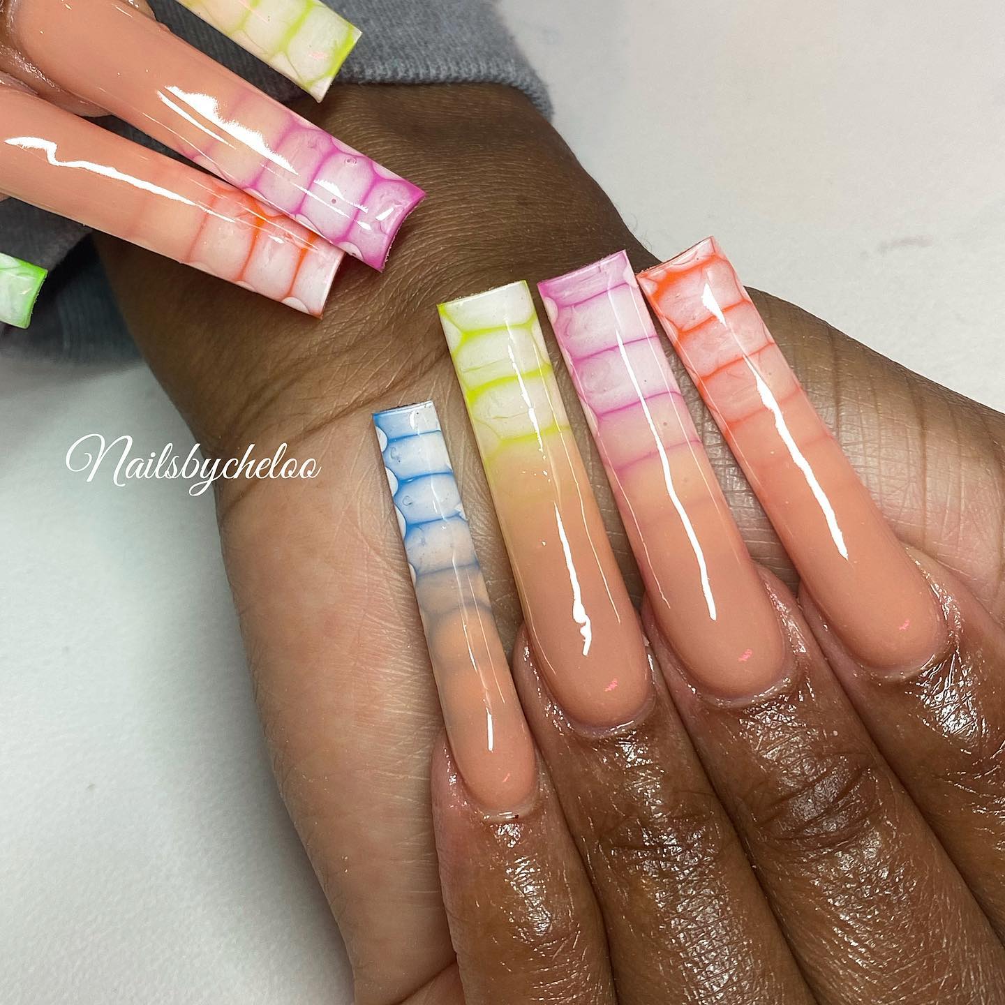 Colorful Ombre Nail Art