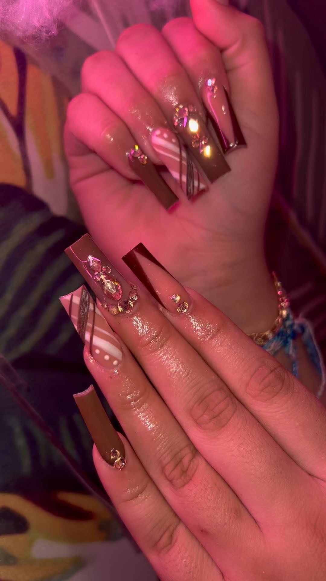 Artistic Nude Nails with Gems