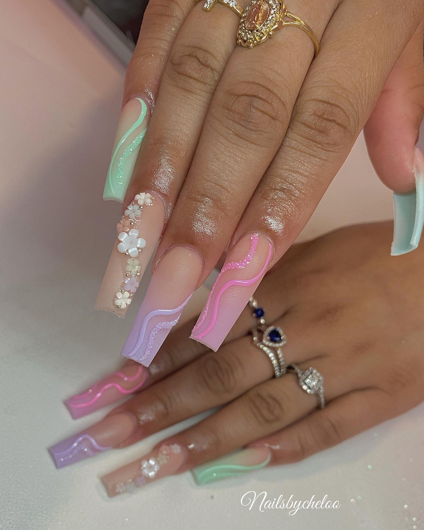 Artistic Pastel Nail Design