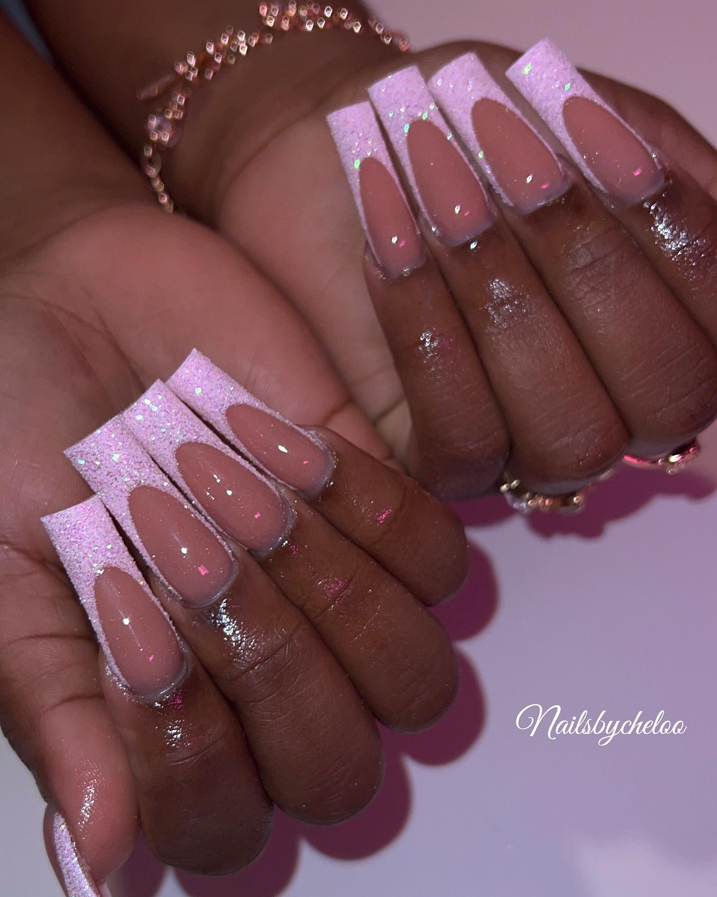 Stylish Glitter French Nails