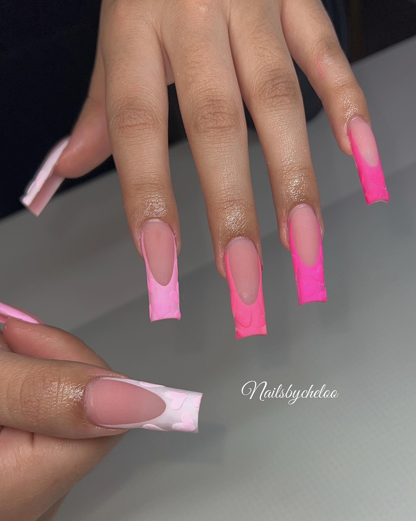 Stylish Pink and Nude Nails
