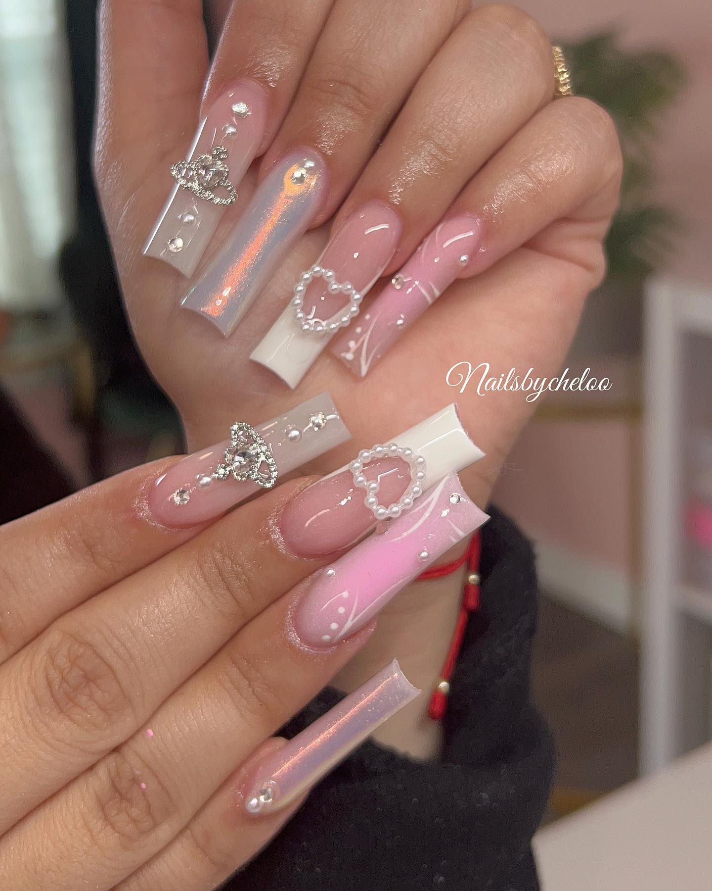 Elegant Rhinestone Nail Design