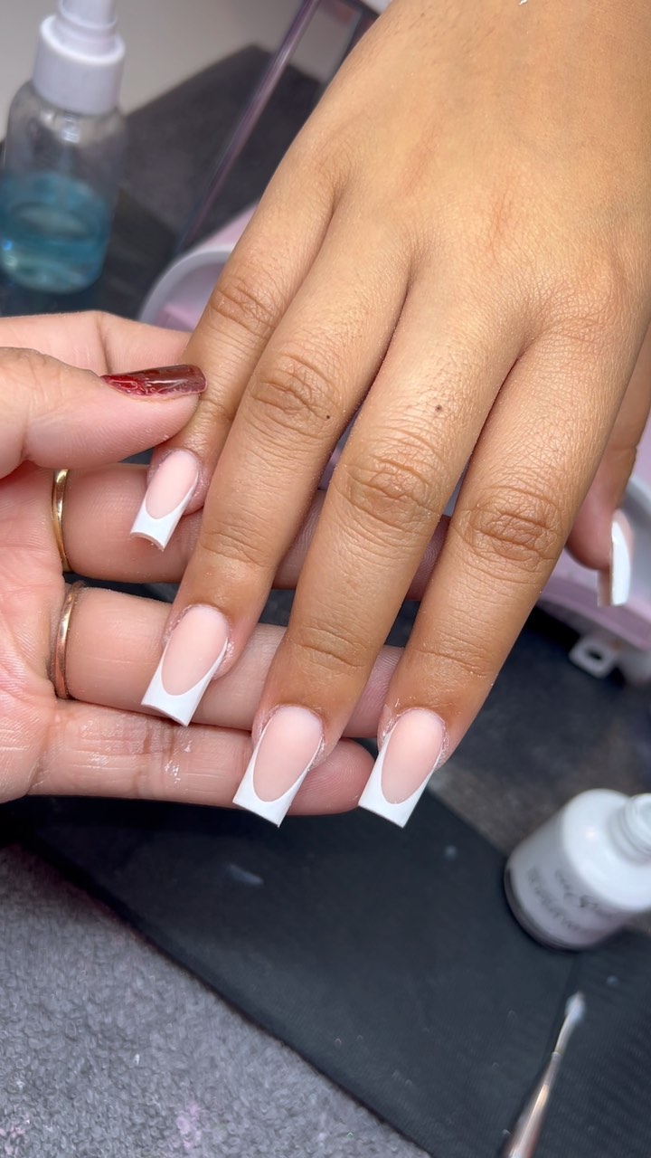Elegant White French Tip Nails